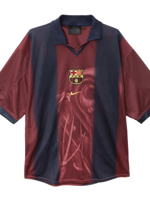 Herren FC Barcelona X TRAVIS SCOTT Retro 2000/01 Heim Skelett Trikot
